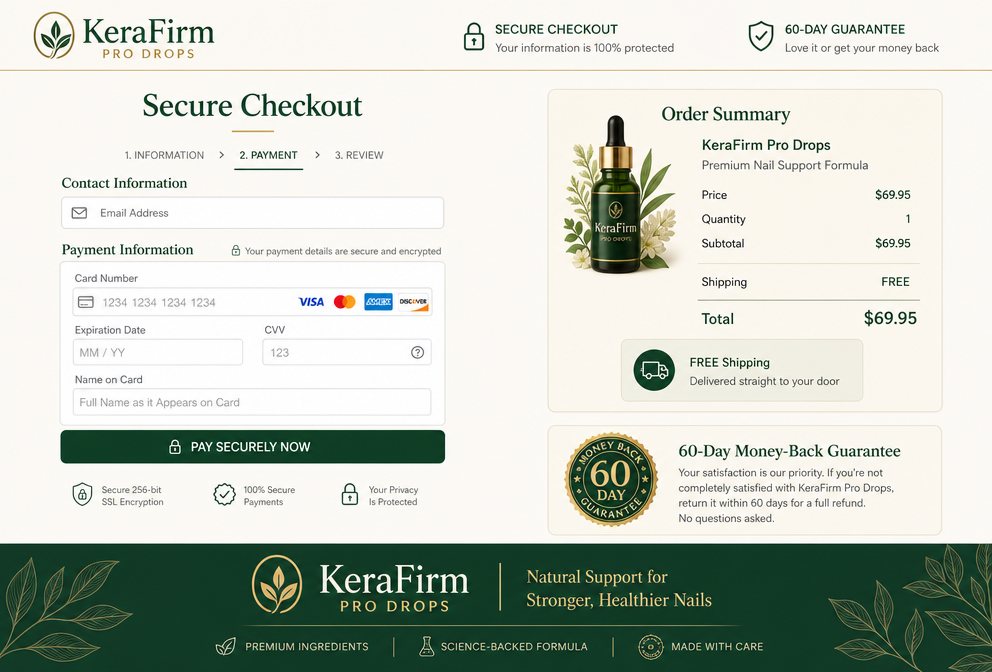 KeraFirm Pro Drops secure order page